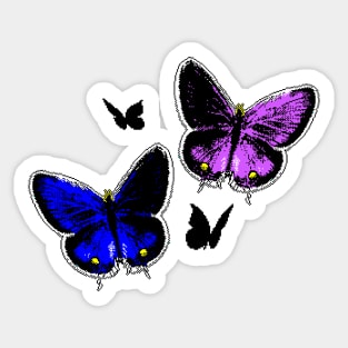 8 bit butterfly pixels Sticker